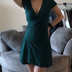 Green wrap dress